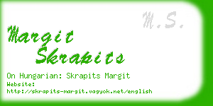 margit skrapits business card